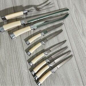 Vintage Federal Cutlery Co Stainless Steel 9 piece Knife and‎ Meat Fork Japan